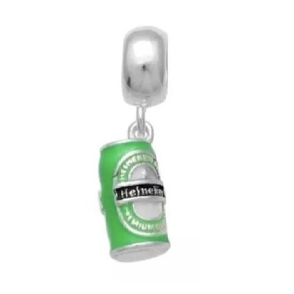 Sterling Silver Green Heineken Beer Can Charm
